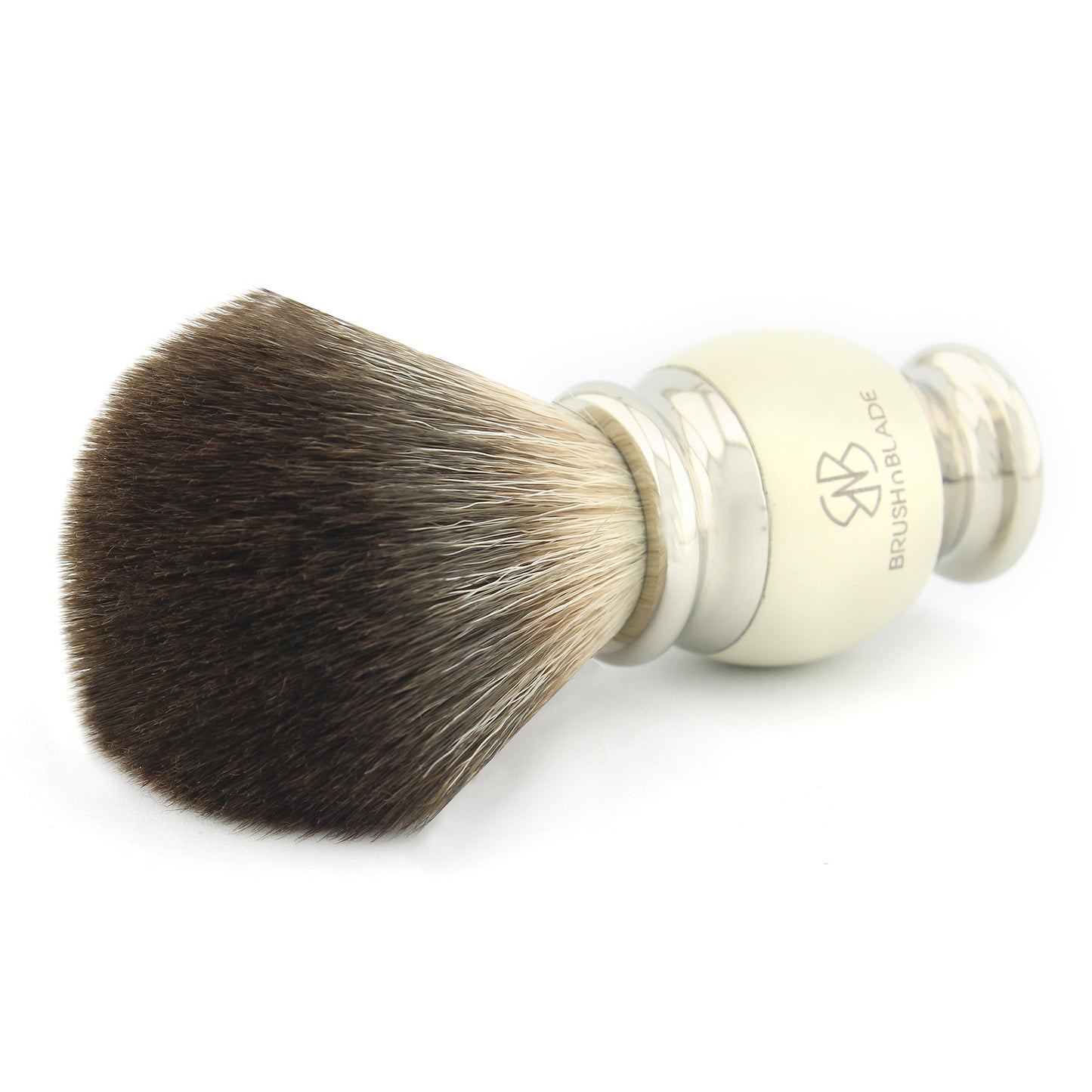 OBH Black Synthetic Shaving Brush with Ivory Handle