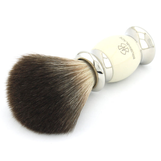 Lee Black Synthetic Shaving Brush with Ivory Handle