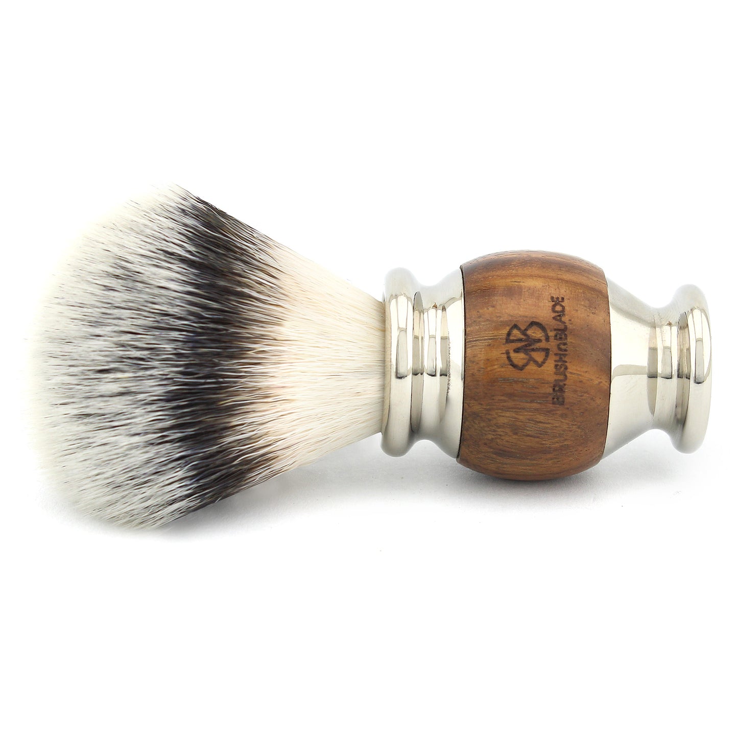 OBH Silver Synthetic Shaving Brush with Wood Handle