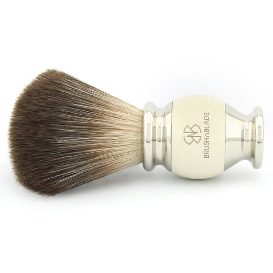 OBH Black Synthetic Shaving Brush with Ivory Handle
