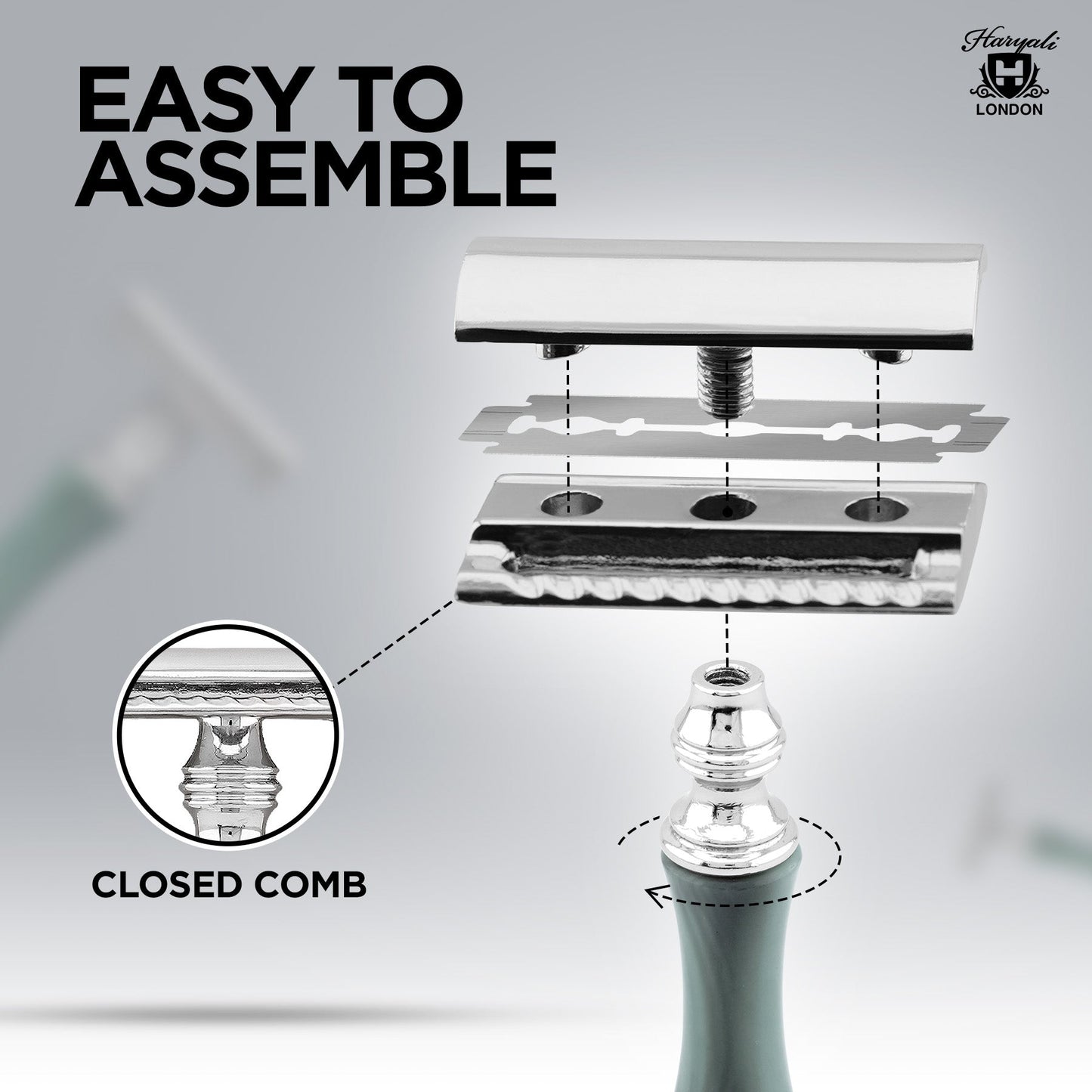 Haryali's Double Edge Safety Razor - Green - HARYALI LONDON