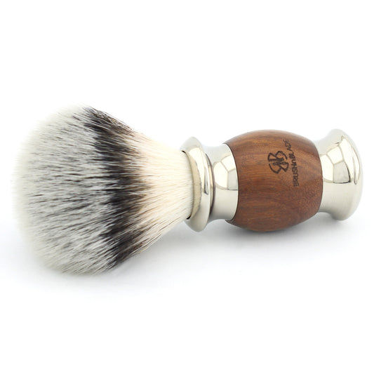 Lee Silver Synthetic Shaving Brush with Wood Handle
