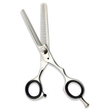 Silver 5.5” Offset Hairdressing Scissors Set with Adjustable Screws