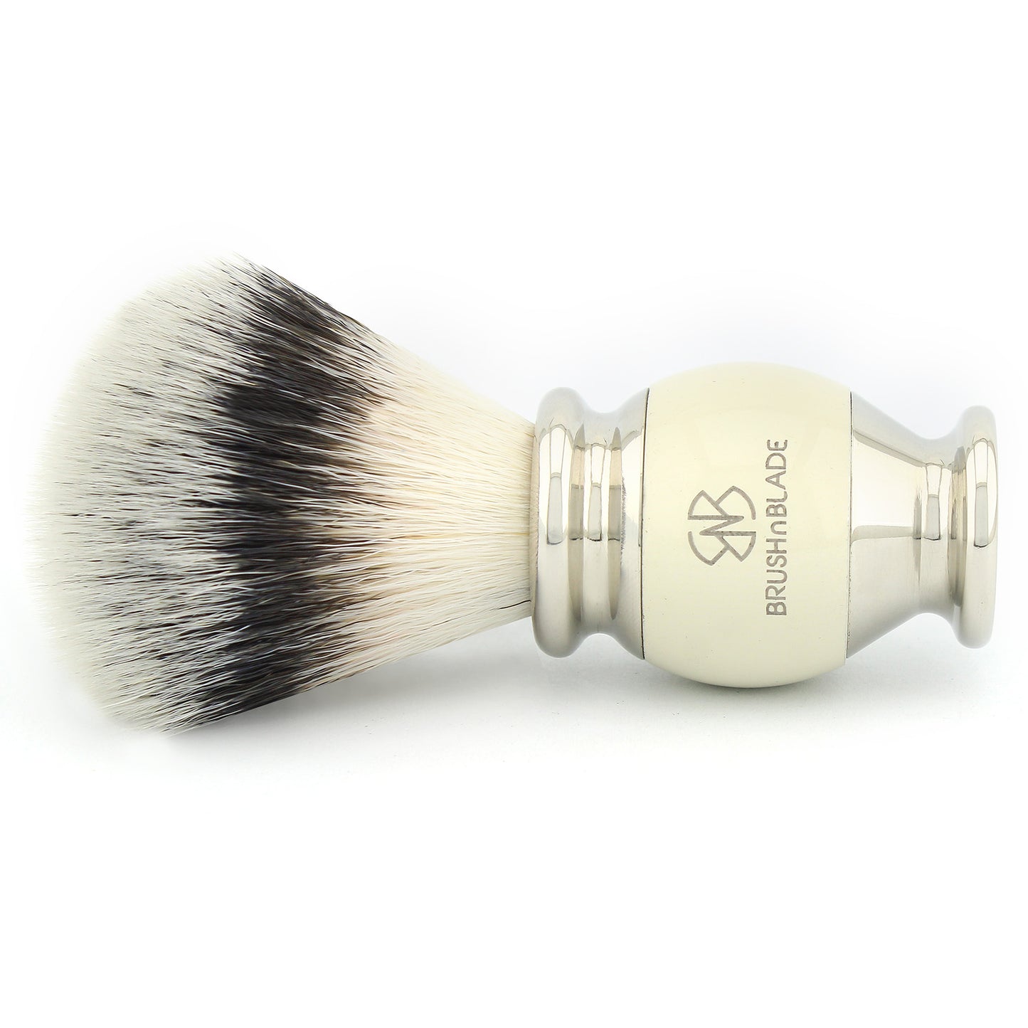 OBH Silver Synthetic Shaving Brush with Ivory Handle