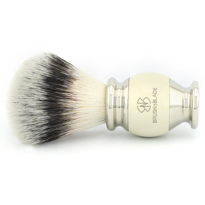 OBH Silver Synthetic Shaving Brush with Ivory Handle