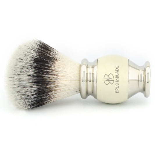OBH Silver Synthetic Shaving Brush with Ivory Handle
