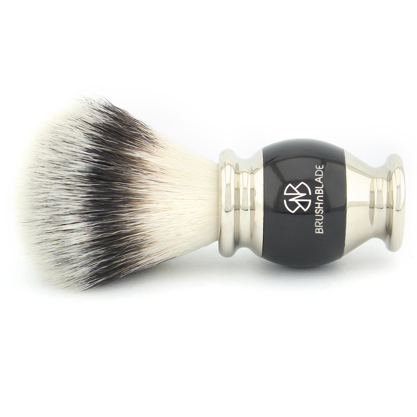 OBH Silver Synthetic Shaving Brush with Black Handle