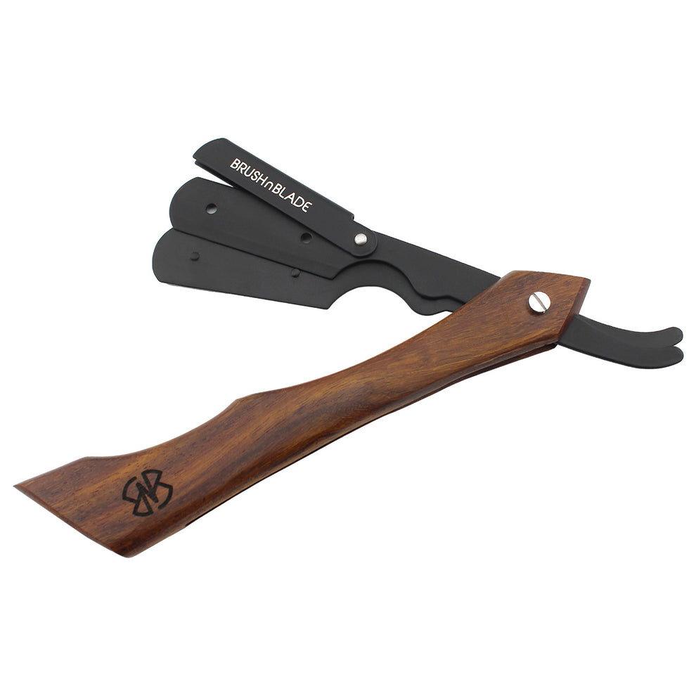 Traditional Cut Throat Razor with Light Wood Handle | BnB – BrushnBlade