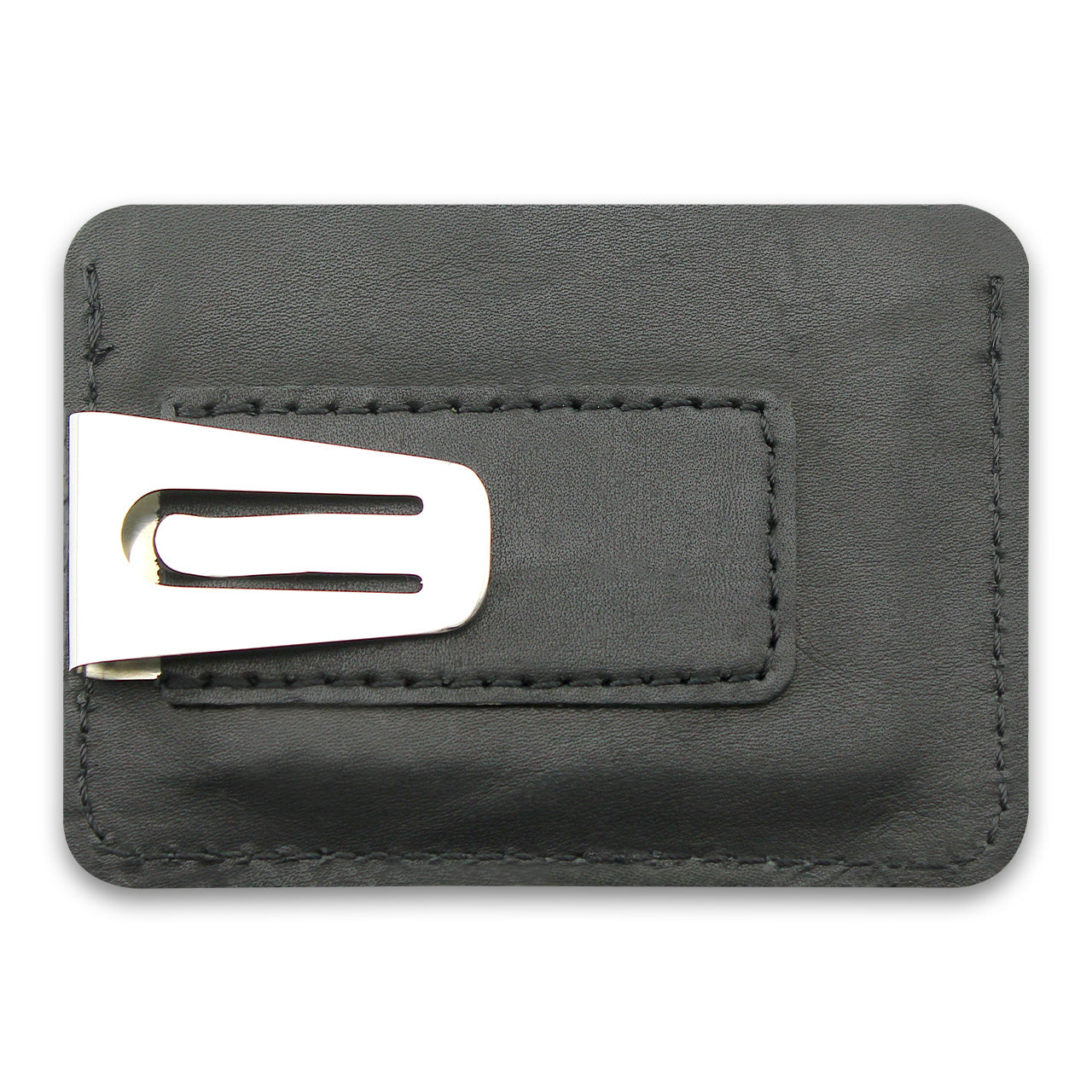 Card Holder in Black Plain and Textured Leather Horizontal