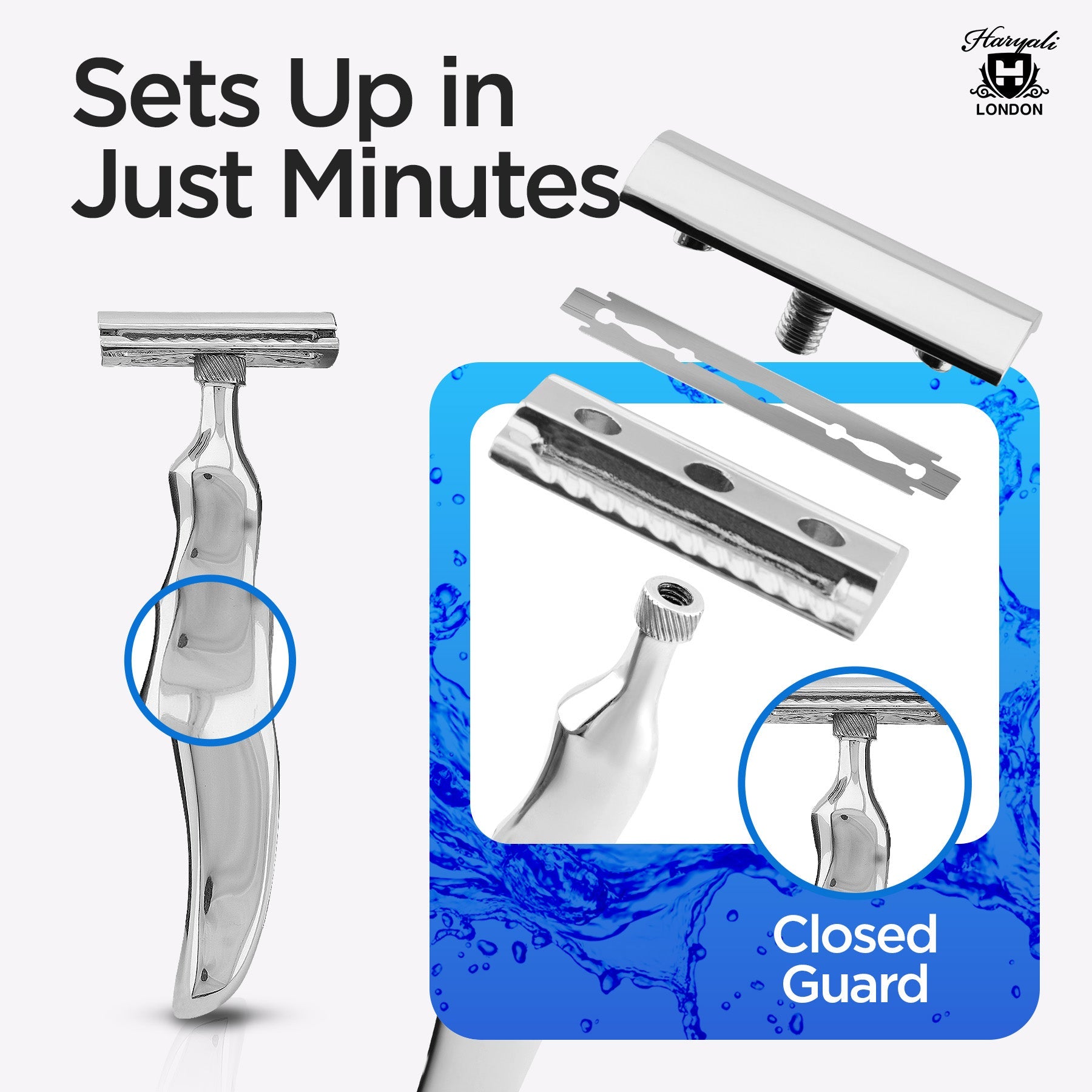 Double Edge Razor Stainless Steel Wavy - HARYALI LONDON