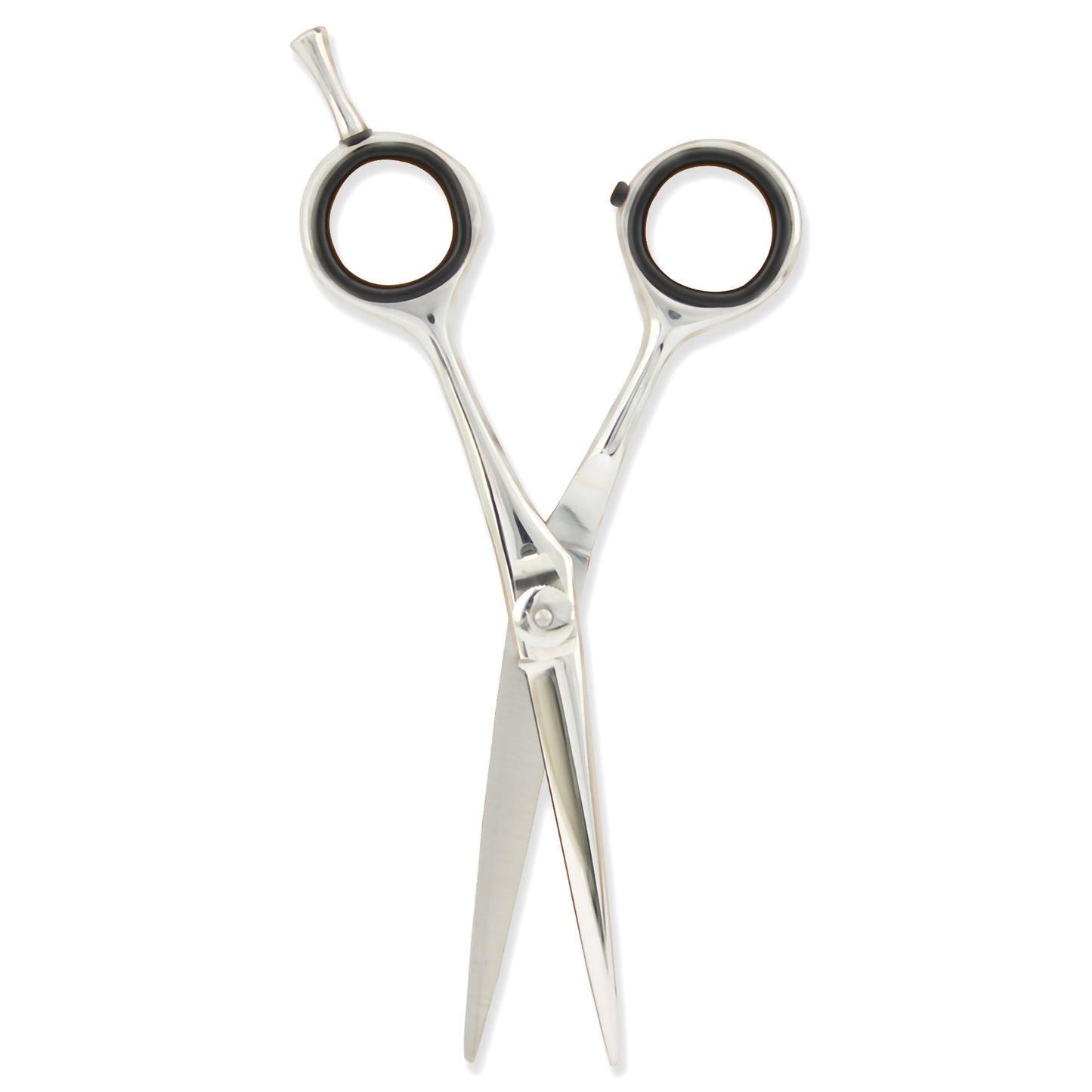 Silver 5.5” Hairdressing Razor Scissors with Black Grip