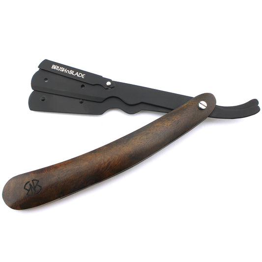 Traditional Cut Throat Razor with Premium Dark Wood Grip