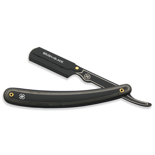 Stainless Steel Cut Throat Razor Matte Black