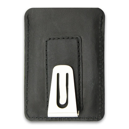 Card Holder Leather in Plain Black and Textured Black