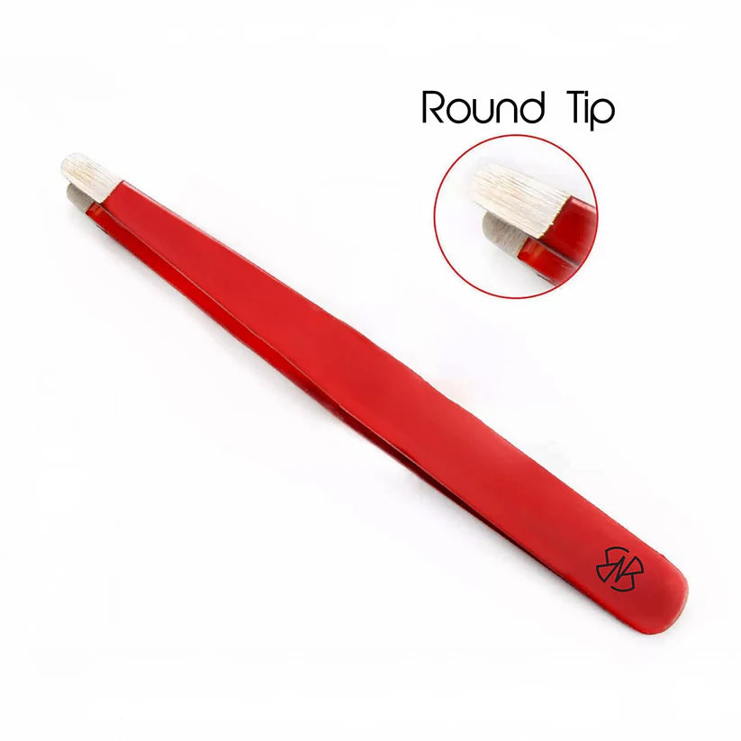 Red 6-Piece Tweezers Set for Precision Grooming