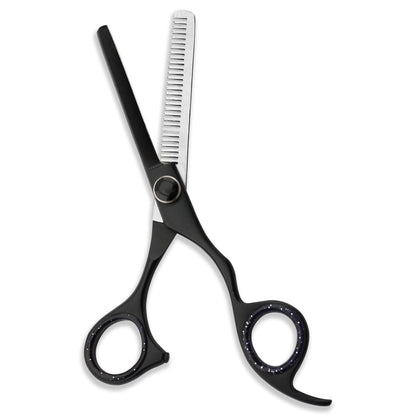 Black 6” Offset Hairdressing Scissors Set with Adjustable Screws
