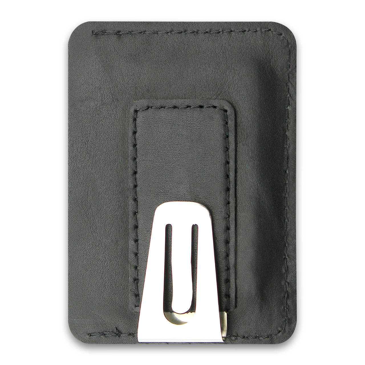 Card Holder in Black Plain and Textured Leather Horizontal