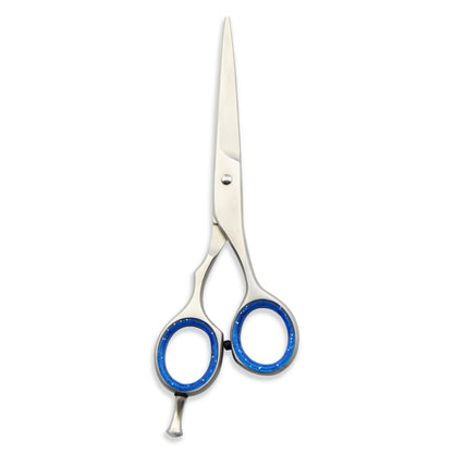 Silver Hairdressing Razor Scissors with Blue Grip 5.5 Inch