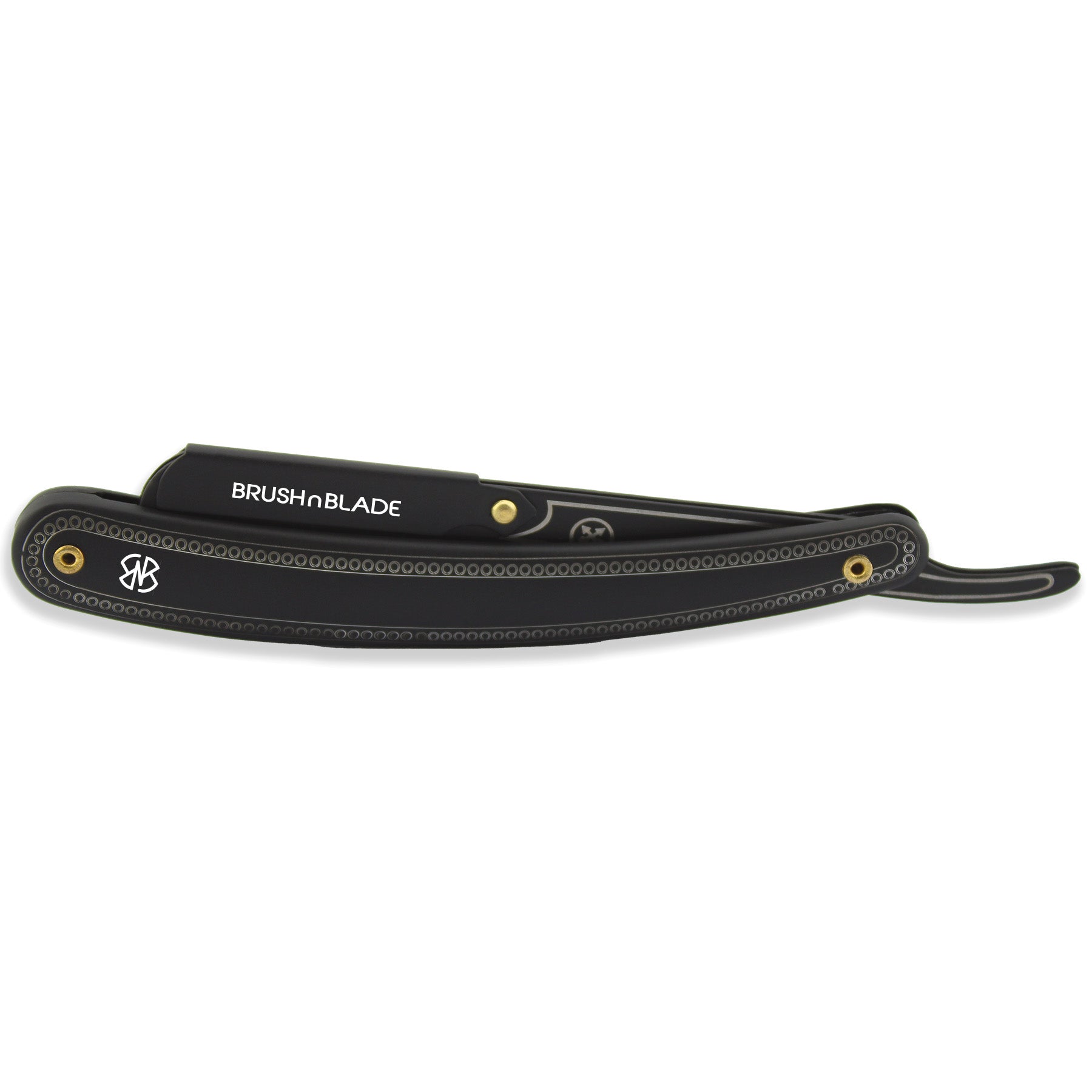 Stainless Steel Cut Throat Razor in Sleek Matte Black at brushnblade