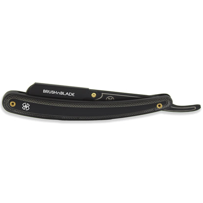 Stainless Steel Cut Throat Razor in Sleek Matte Black at brushnblade