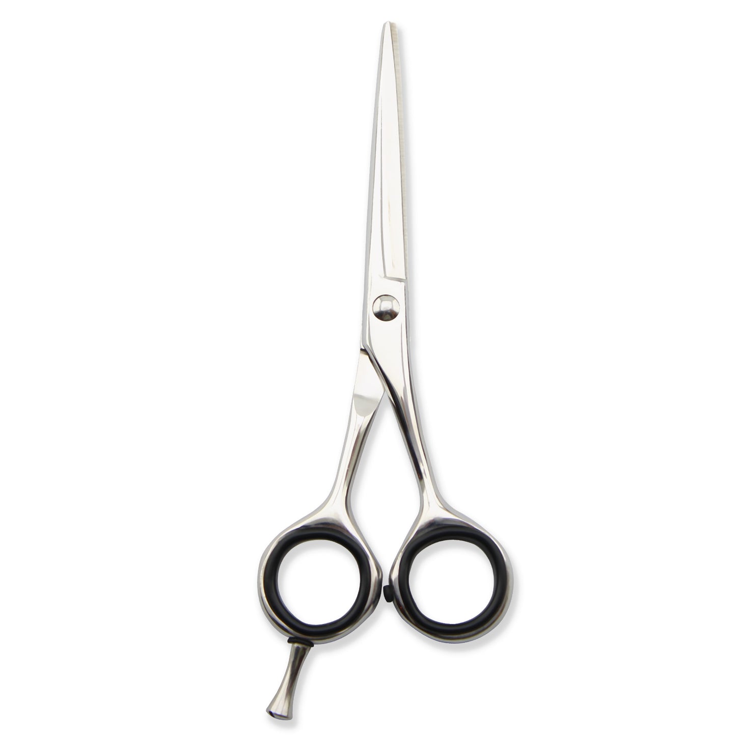 Silver 5.5” Hairdressing Razor Scissors with Black Grip