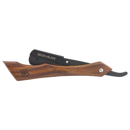 Gutted Razor Traditional Cut Throat Razor with Light Wood Handle | BnB – BrushnBlade
