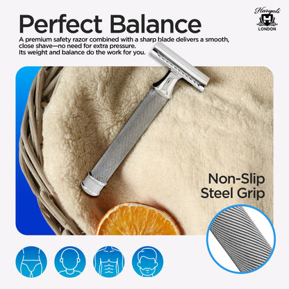 Double Edge Razor Stainless Steel Lines - HARYALI LONDON