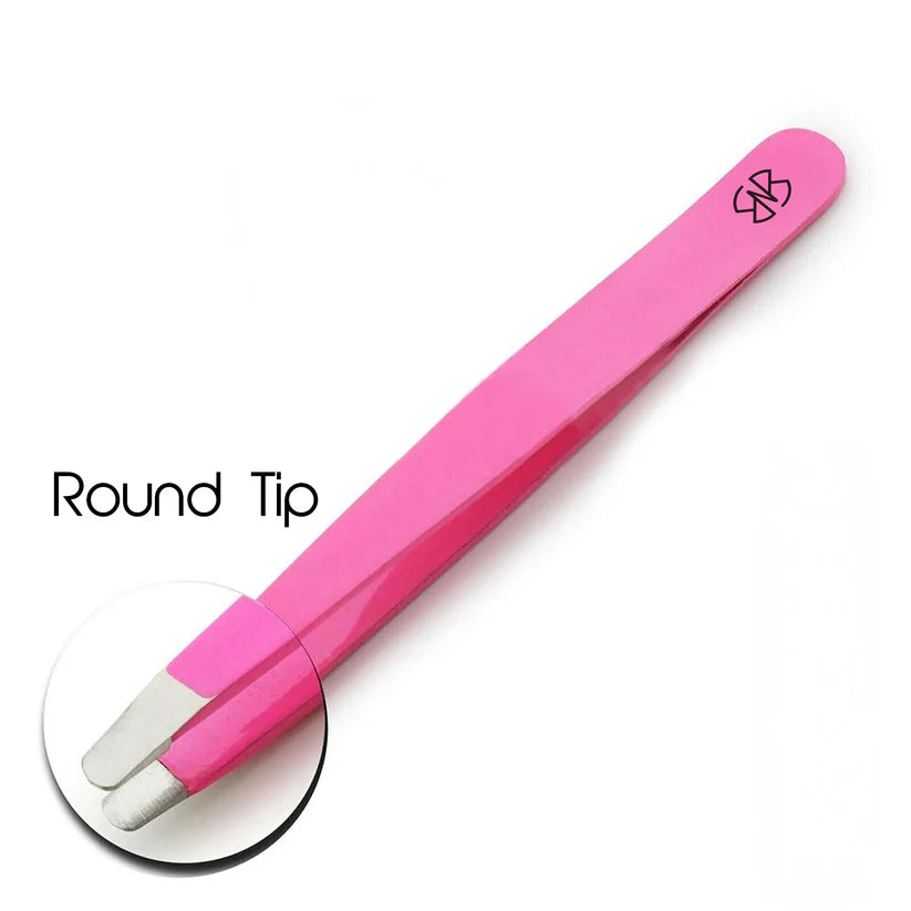 Pink 6-Piece Tweezers Set for Eyebrow and Facial Grooming