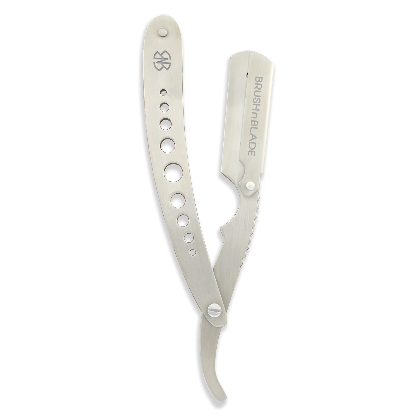 Silver Pierced Stainless Steel Cut Throat Razor