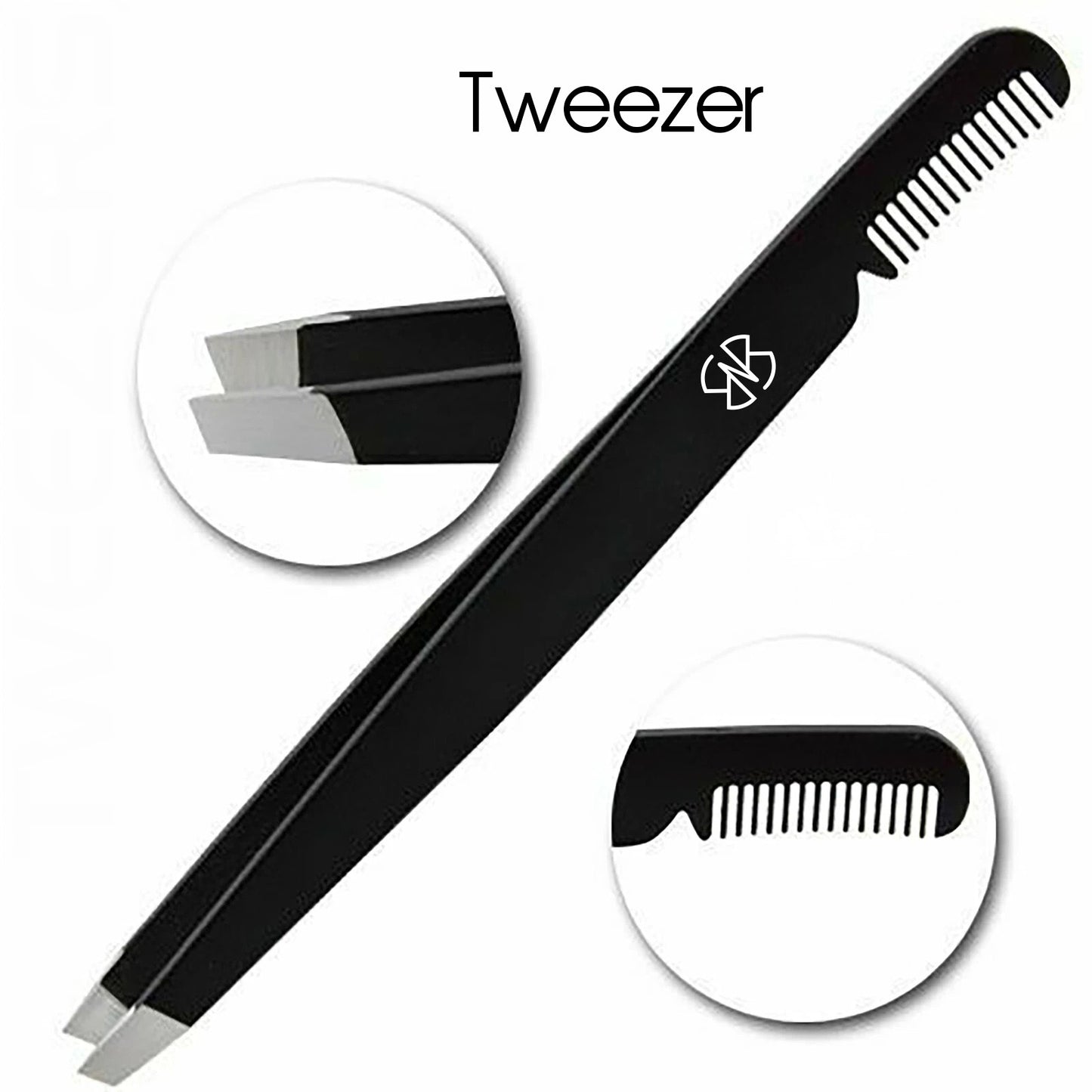 6 Piece Tweezers Set for Facial Hair and Precision Grooming