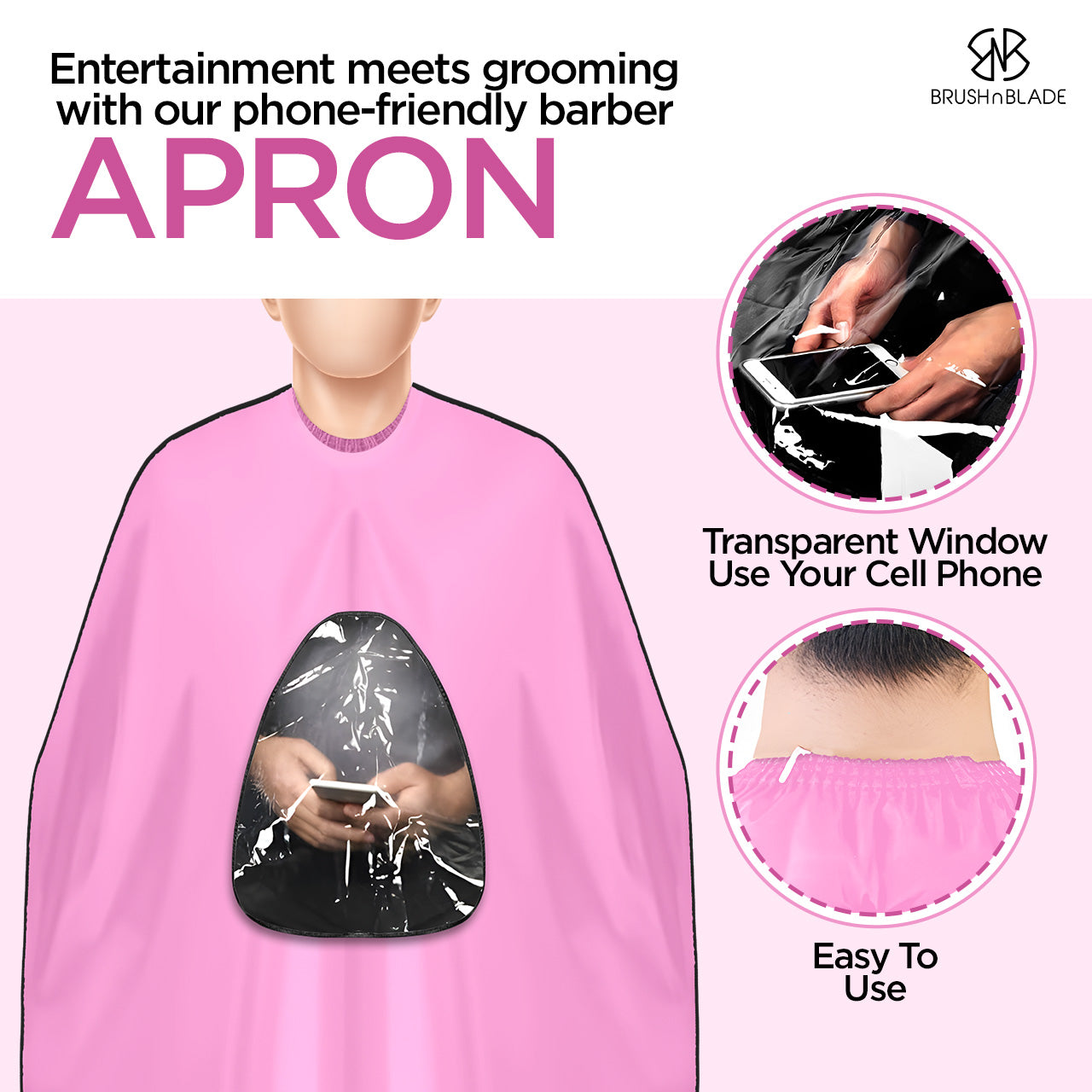Pink Apron with a Mobile-Friendly Transparent Window-4