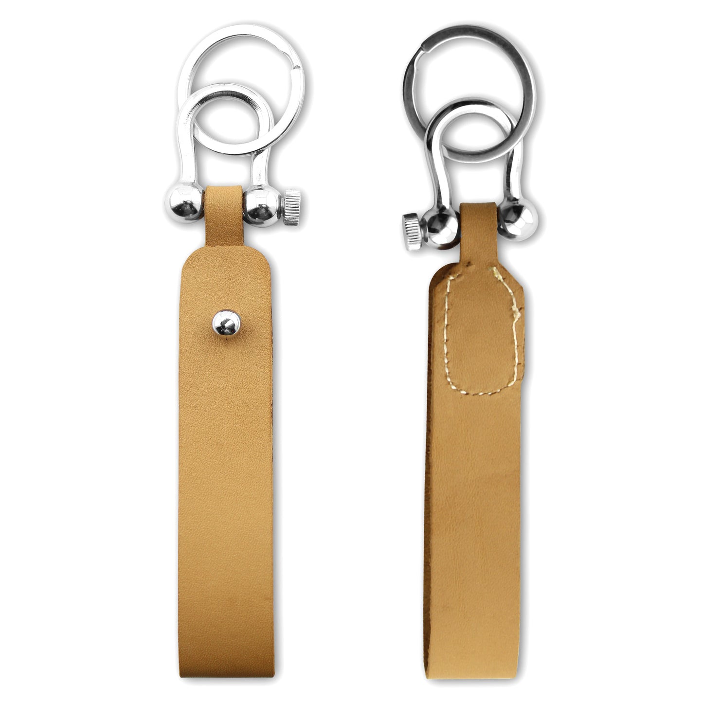 Keychain Leather Gatsby in Textured Black, Plain Black & Camel