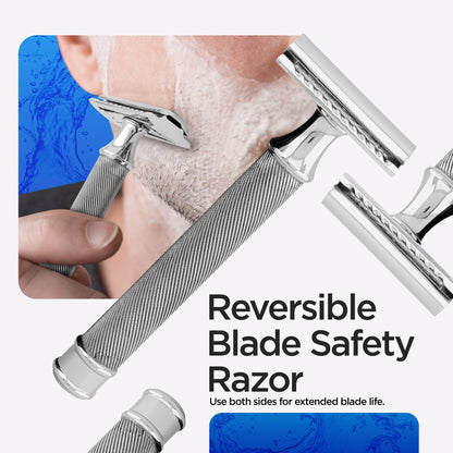 Double Edge Razor Stainless Steel Lines - HARYALI LONDON