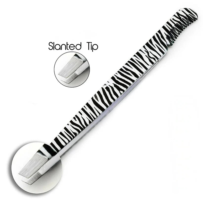 Zebra-Printed 6-Piece Tweezers Set for Expert Hair Removal