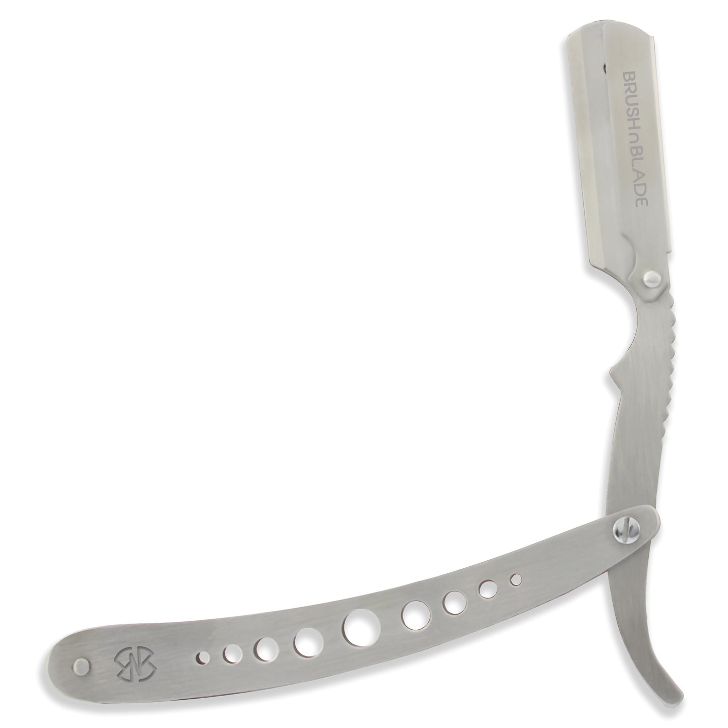 Silver Pierced Stainless Steel Cut Throat Razor