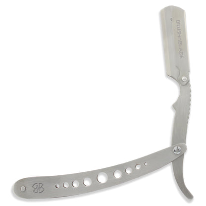 Silver Pierced Stainless Steel Cut Throat Razor