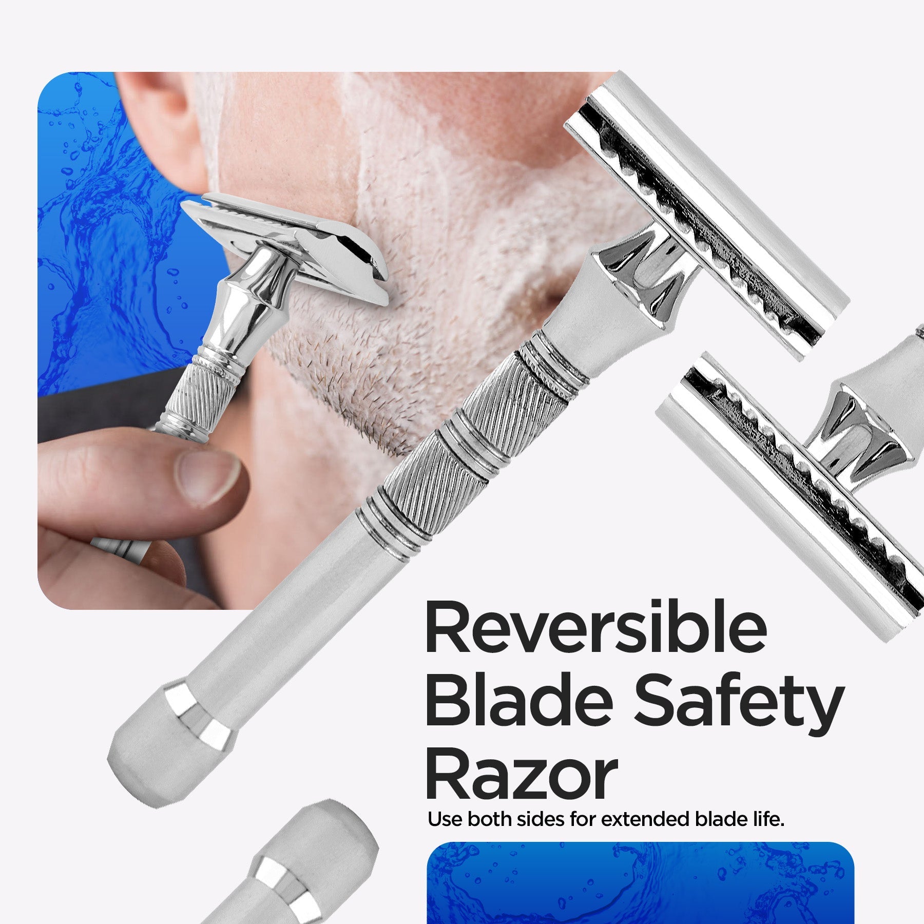 Double Edge Razor Stainless Steel Grip Pad - HARYALI LONDON