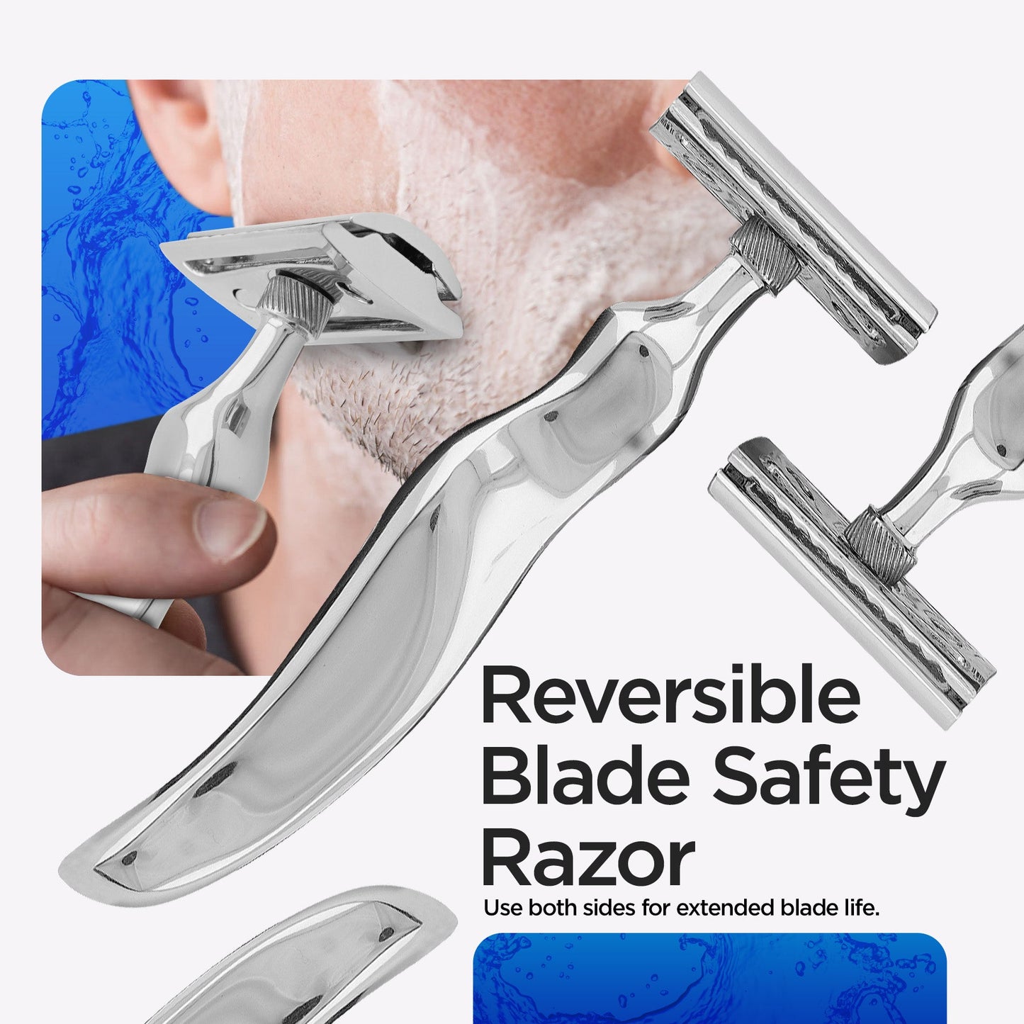 Double Edge Razor Stainless Steel Wavy - HARYALI LONDON
