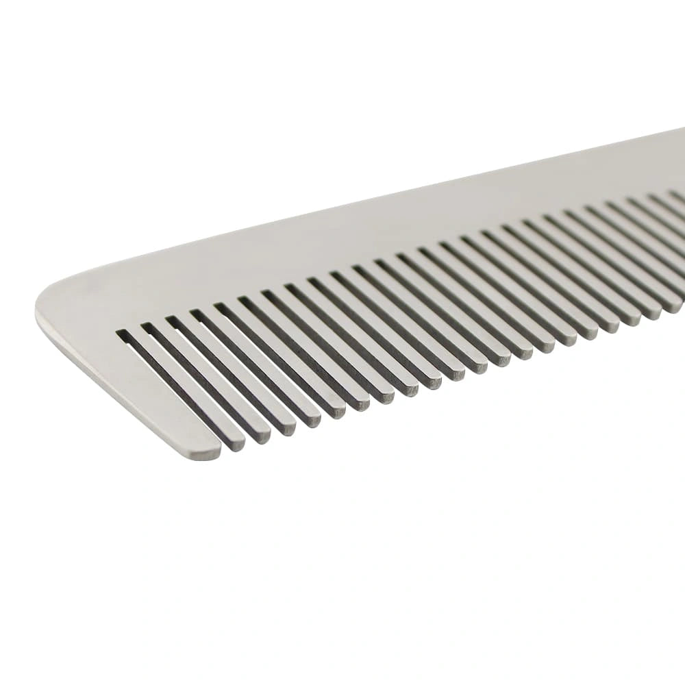 6.7" Chrome Steel Hair Comb for Professional Grooming