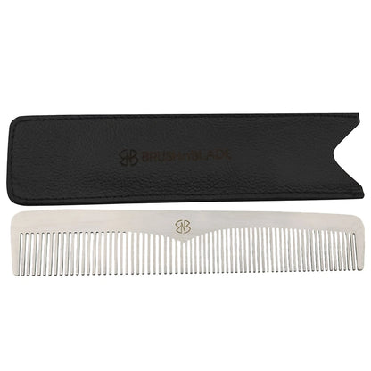 6.7" Chrome Steel Hair Comb for Professional Grooming
