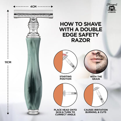 Haryali's Double Edge Safety Razor - Green - HARYALI LONDON