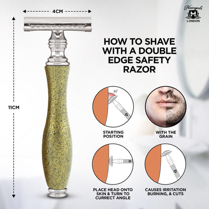 Haryali's Antique Double Edge Safety Razor - Gold - HARYALI LONDON