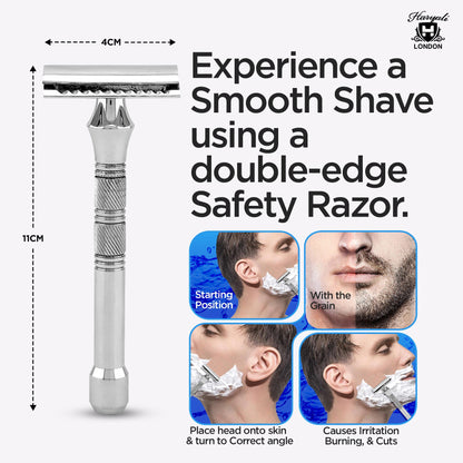 Double Edge Razor Stainless Steel Grip Pad - HARYALI LONDON