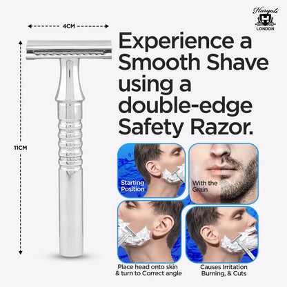 Haryali's Classy Safety Razor - Steel Handle - HARYALI LONDON
