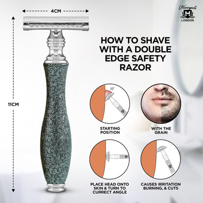 Haryali's Antique Double Edge Safety Razor - Grey - HARYALI LONDON