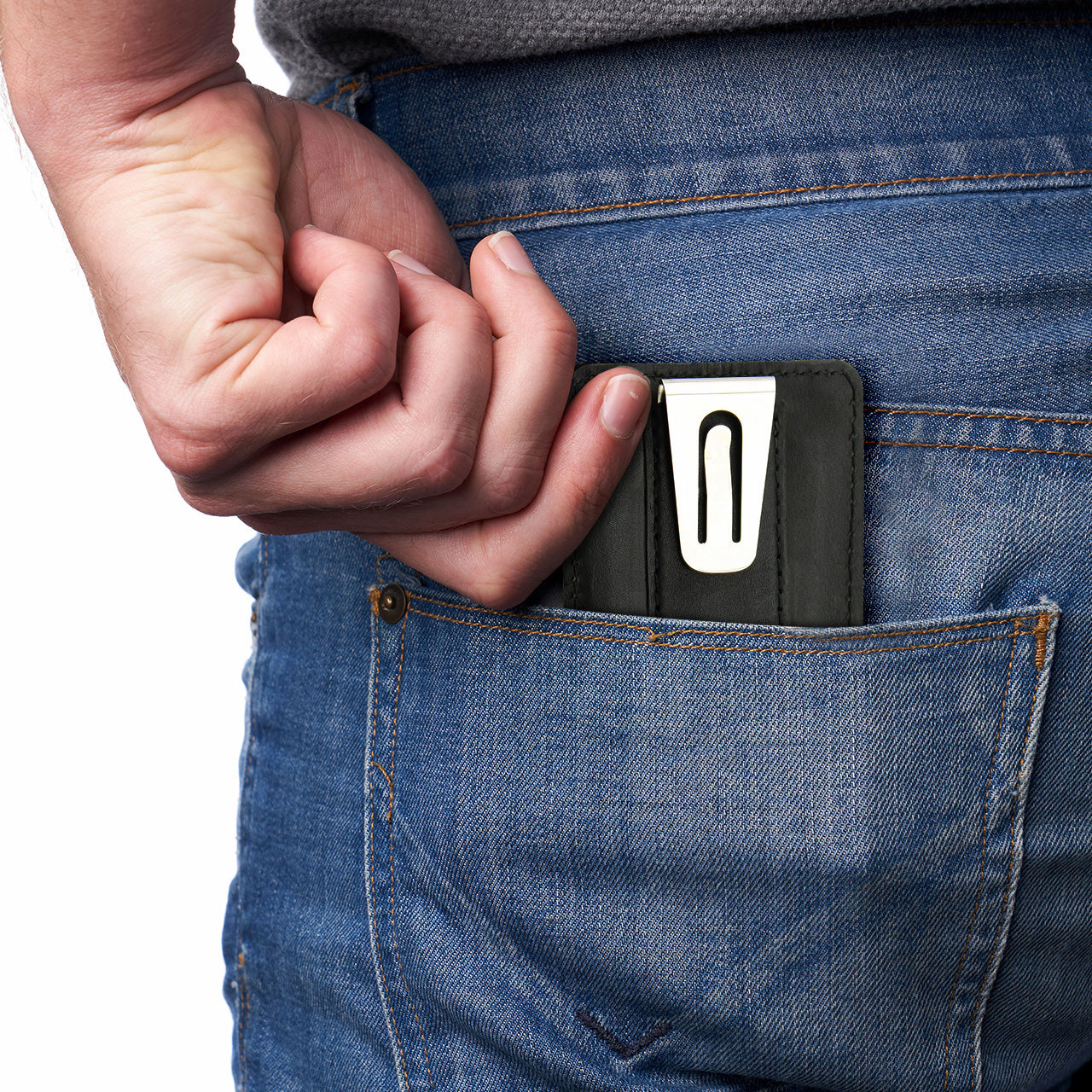 Card Holder Leather in Plain Black and Textured Black