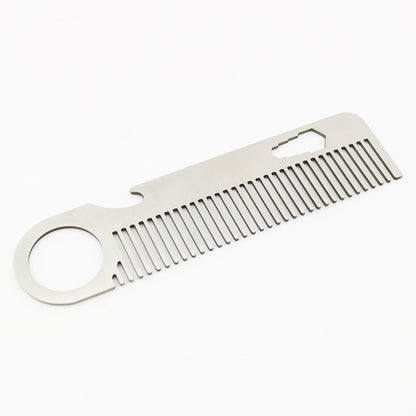 Beard and hair comb with ergonomic design and leather case