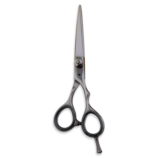 Black 5.5 Inch Offset Hairdressing Scissor Adjustable