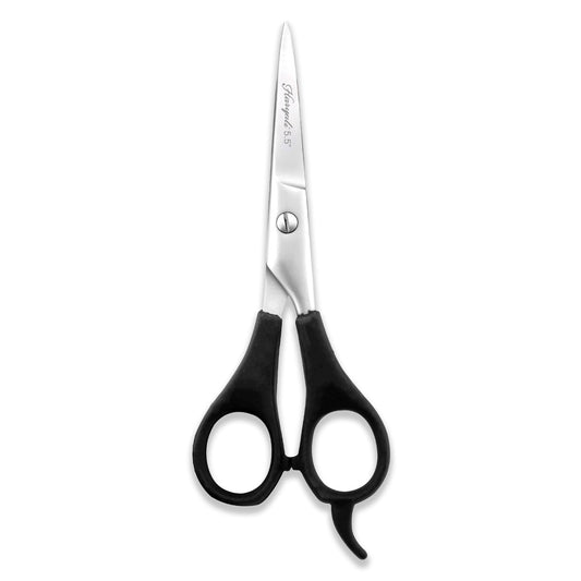 Black Handle 5.5” Hairdressing Scissors with Fixed Screws
