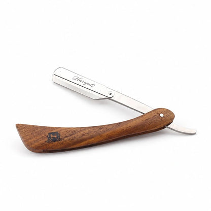 Broad Handle Wooden Brown Cut Throat Razor